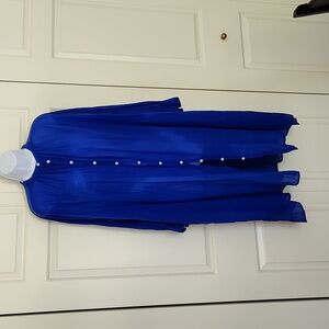 100% cotton shirtdress in cobalt blueone size fits all